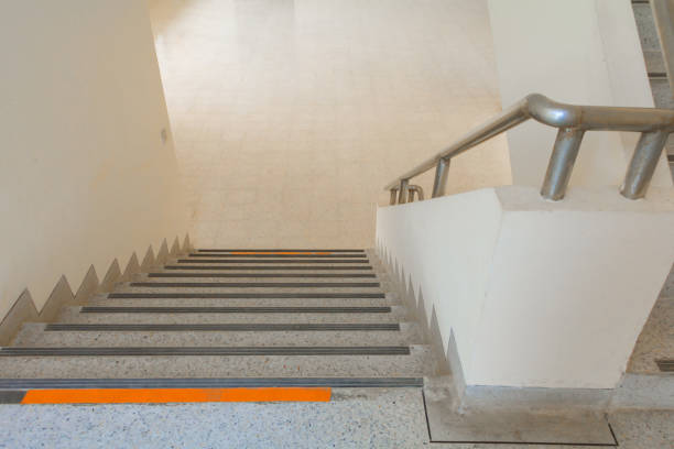 istock way down stairs terrazzo flooring Select focus with shallow depth of field,marble floor 966921610