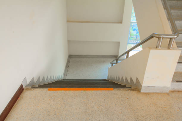 istock way down stairs terrazzo flooring Select focus with shallow depth of field,marble floor 966921674