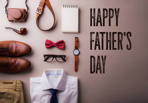 istock Fathers day greeting card concept. Flat lay. 966926322