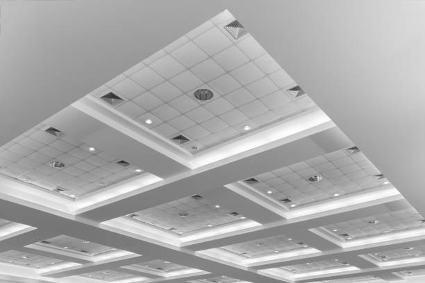 istock ceiling of business interior office building and light neon. style monochrome with copy space add text 966934996