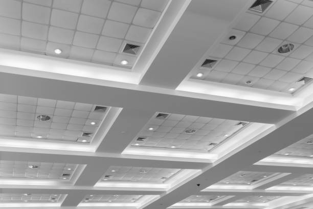 istock ceiling of business interior office building and light neon. style monochrome with copy space add text 966935006