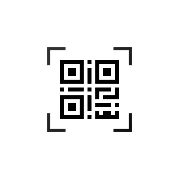 Simple machine-readable qr code Simple machine readable qr code sign icon qr code stock illustrations