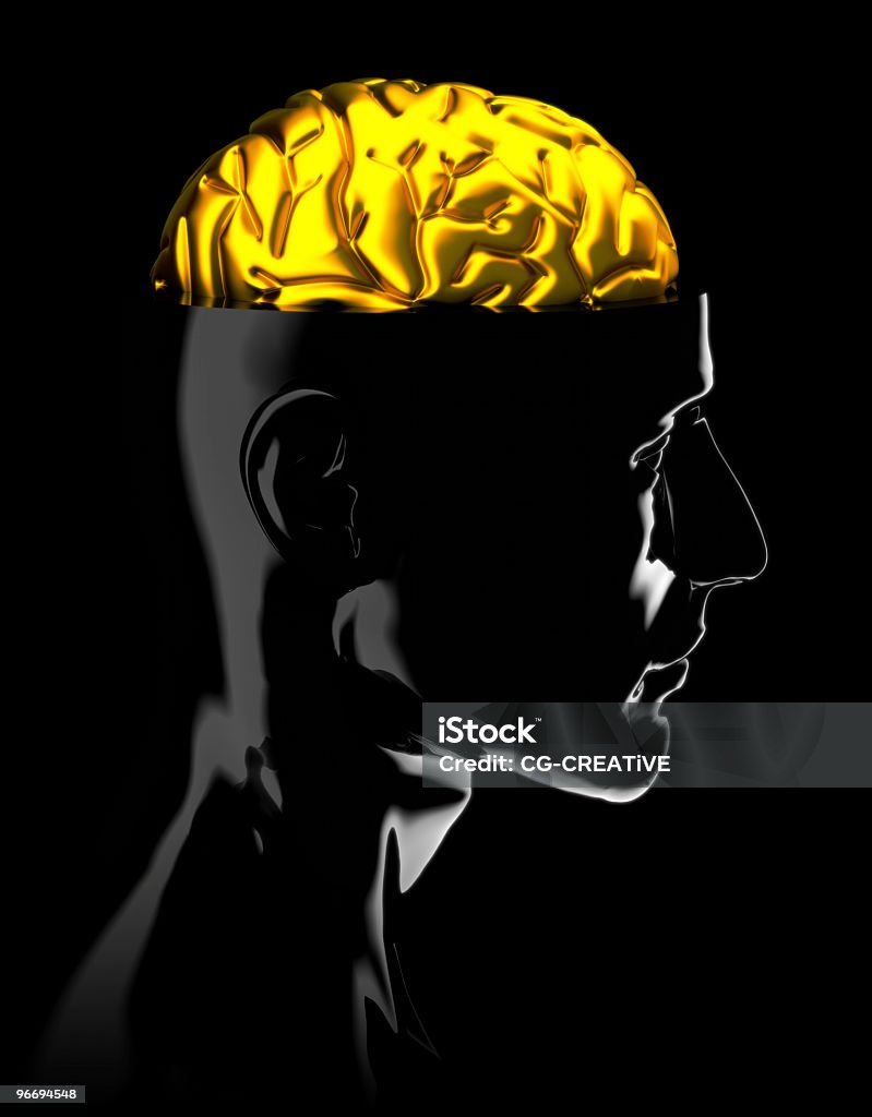 골드 뇌 - 로열티 프리 금-금속 스톡 사진