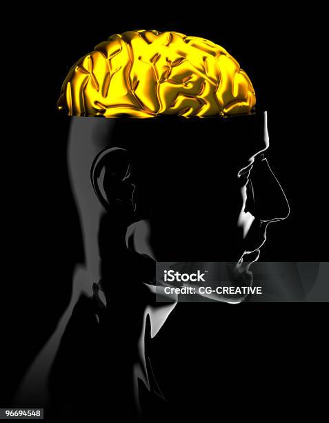 골드 뇌 금-금속에 대한 스톡 사진 및 기타 이미지 - 금-금속, 0명, 개념