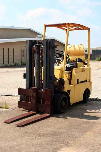 Over used forklift stock photo