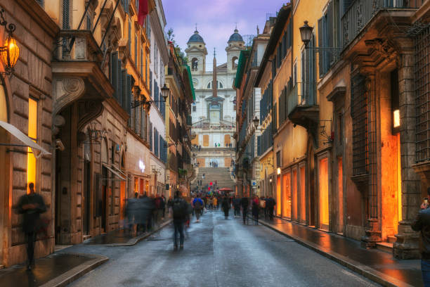 istock Night street in Rome, Italy 966956236