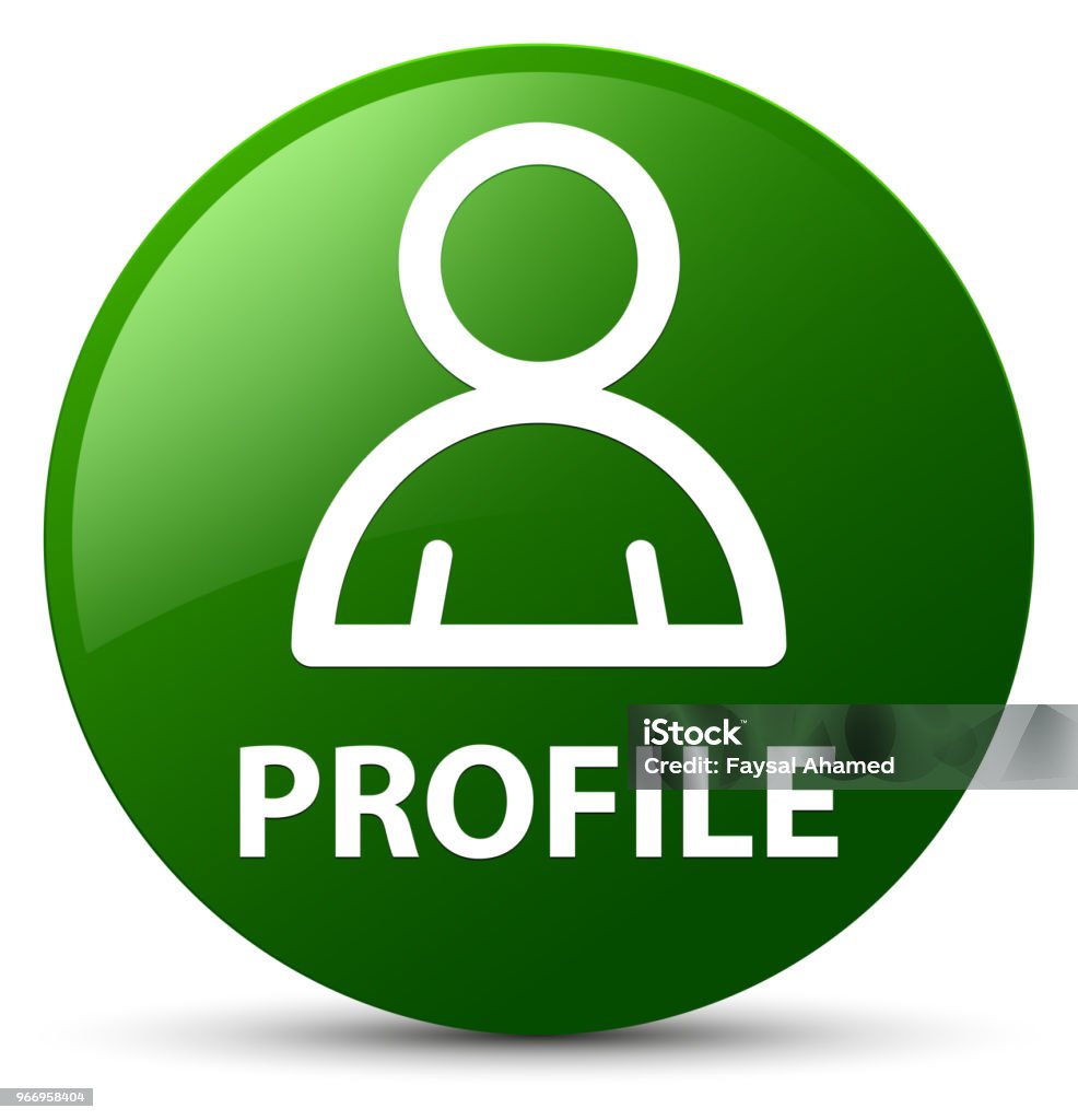 Profil (üye simgesi) yeşil yuvarlak düğmesi - Royalty-free ABD Stock Illustration