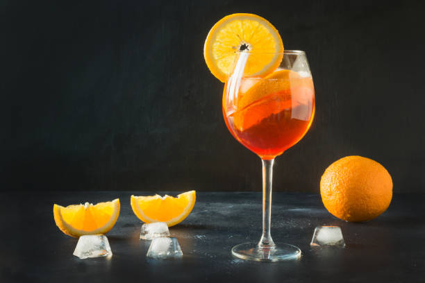 istock Classic italian Spritz cocktail on dark. 966959152