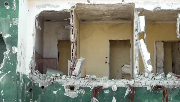 istock rooms of a completely destroyed house 966959338