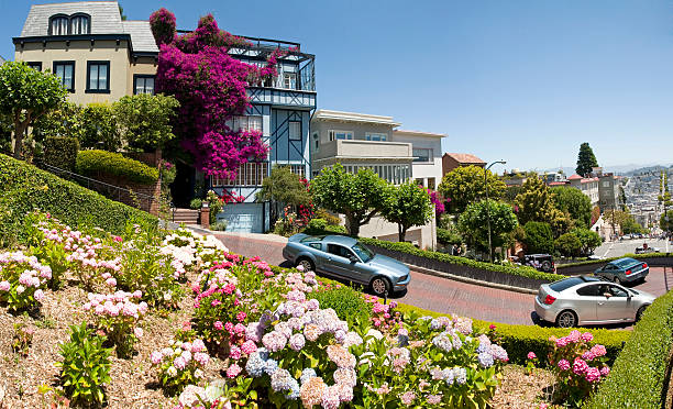 サンフランシスコロンバード通り - san francisco county lombard street street house ストックフォトと画像