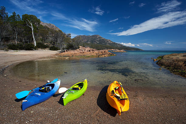 istock Kayaks on beach Honeymoon Cove Tasmania 96697963