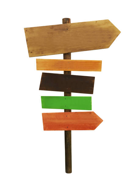 istock wood sign with directional arrows isolated 966980232