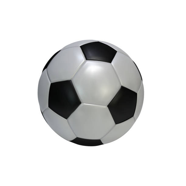 istock Realistic soccer ball isolated on white background. Black and white classic leather football ball.  Vector illustration 966987746