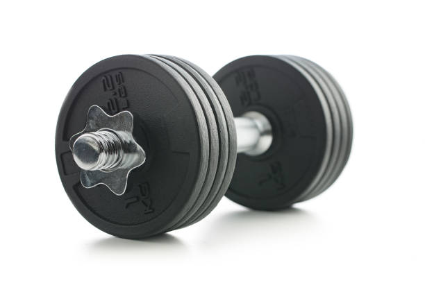 istock Black metal dumbbell 966988826