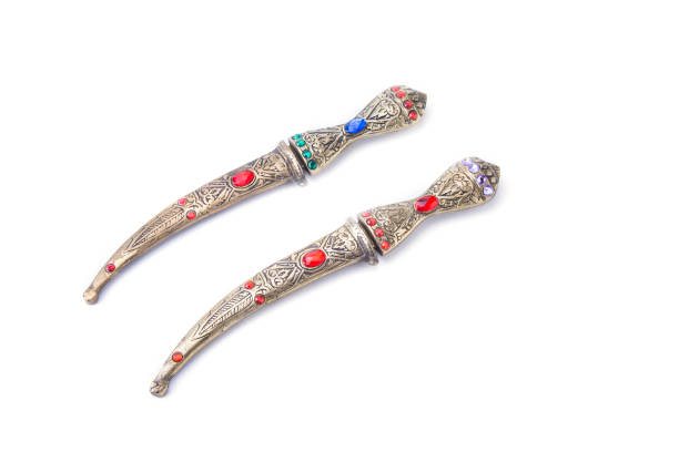 istock Decorative oriental otoman knife on the white background 967003636