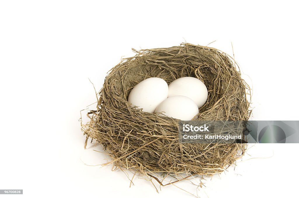 Três ovos em um Ninho - Royalty-free Branco Foto de stock