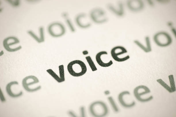 istock word voice  printed on paper macro 967013862