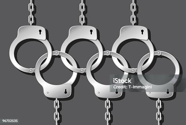 Chained Handcuffs Stock Illustration - Download Image Now - Attached, Connection, Handcuffs