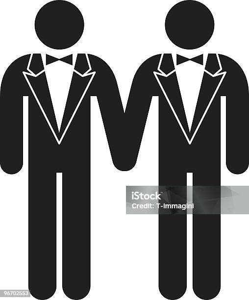 Ilustración de Gay Boda y más Vectores Libres de Derechos de Casados - Casados, Dibujo con palitos, Personas