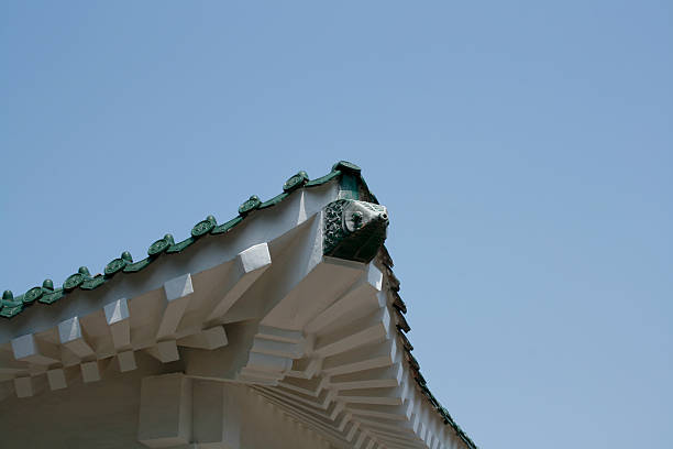 Chinese House Tile Roof stock photo