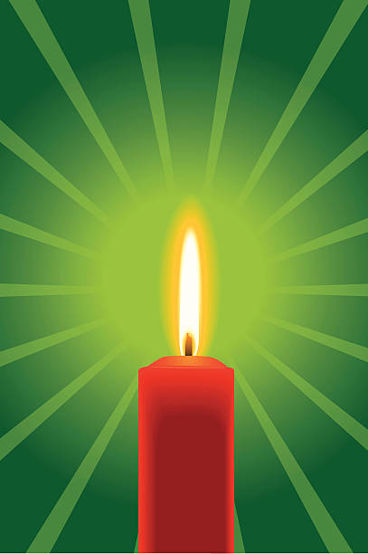 Red Candle vector art illustration