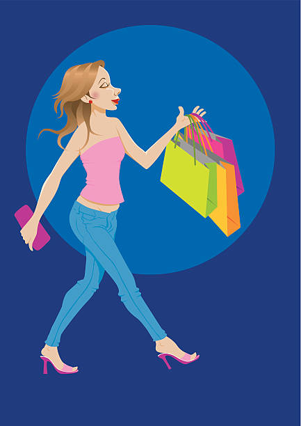 Shopping Satisfaction vector art illustration