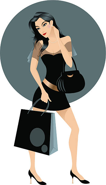 Elegant Shopper vector art illustration