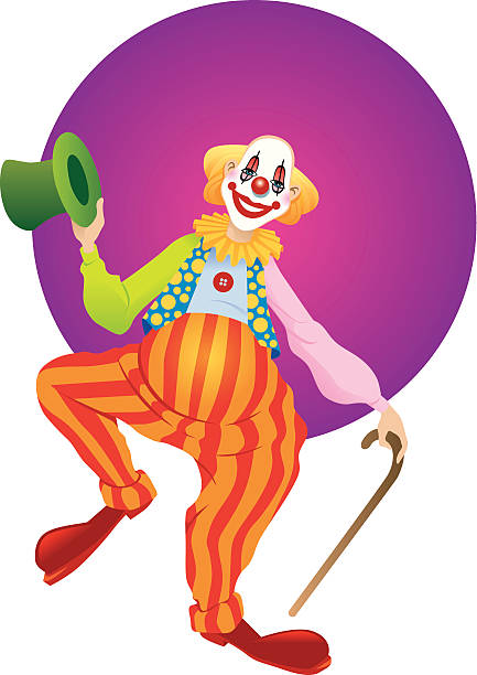 Dancing Clown vector art illustration