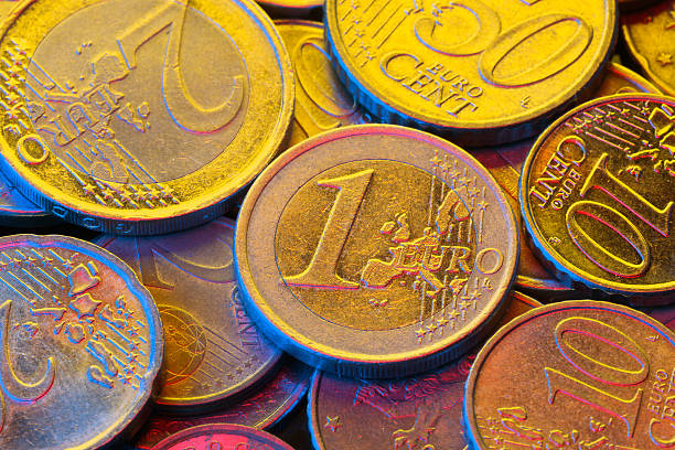 istock Euro coins colourful closeup 96705983