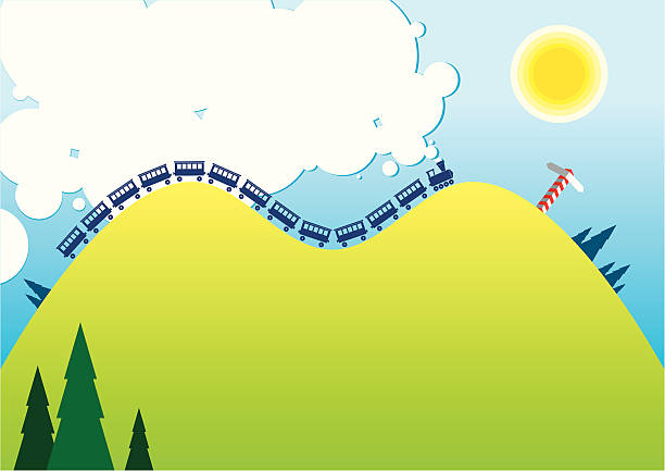 ilustrações de stock, clip art, desenhos animados e ícones de comboio - train steam train sun vector