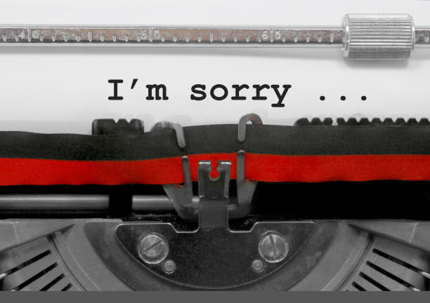 istock I m Sorry text by the old typewriter on white paper 967073952