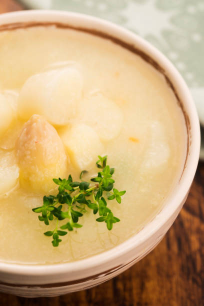 istock Fresh soup of white asparagus 967074198