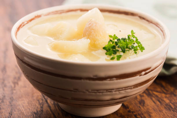 istock Fresh soup of white asparagus 967074266