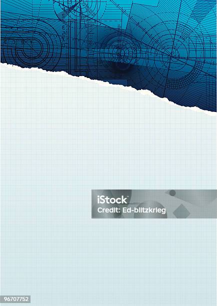 Wyrwane Sguarepaper Bluepattern - Stockowe grafiki wektorowe i więcej obrazów Inżynier - Inżynier, Papier, Podarty