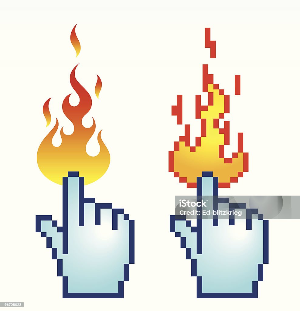 Burning Mouse Click Burning Cursor Stock Illustration - Download Image Now - Blue, Burning ...