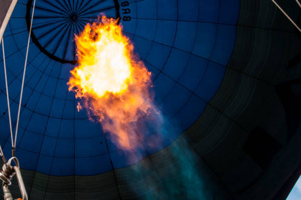 A colorful balloon inflating at night. Shot with a D300
