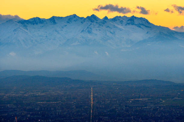 The Alps and Turin, Italy