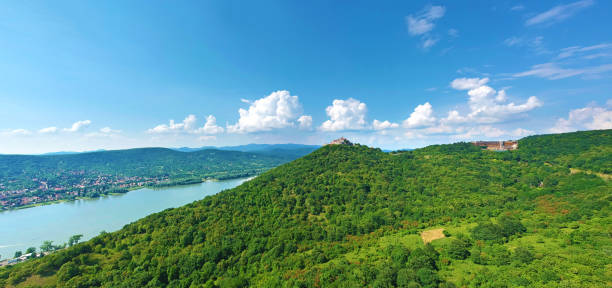 Aerial view of the old castle of Visegrad, Hungary