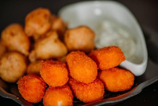 istock Surimi Crab Claw and battered fish snacks with dip sauce 967091730