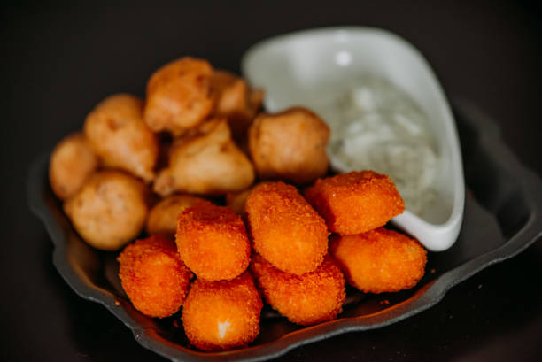istock Surimi Crab Claw and battered fish snacks with dip sauce 967091860