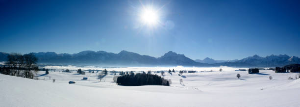 istock panoramic scene with lake Forggensee and mountains in Bavaria at winter 967101010