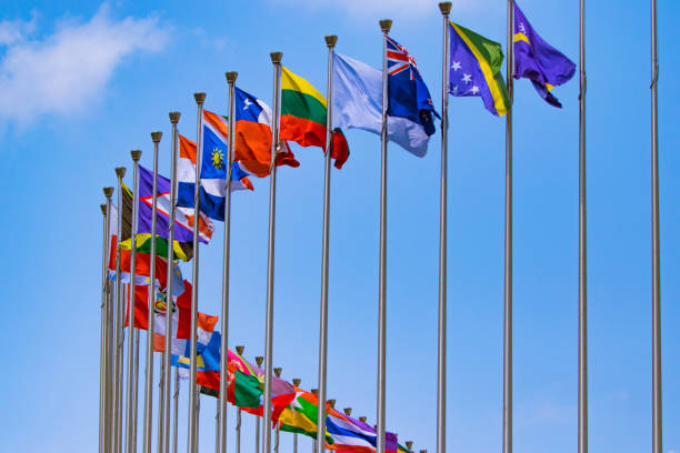 istock Group of National flags 967105114