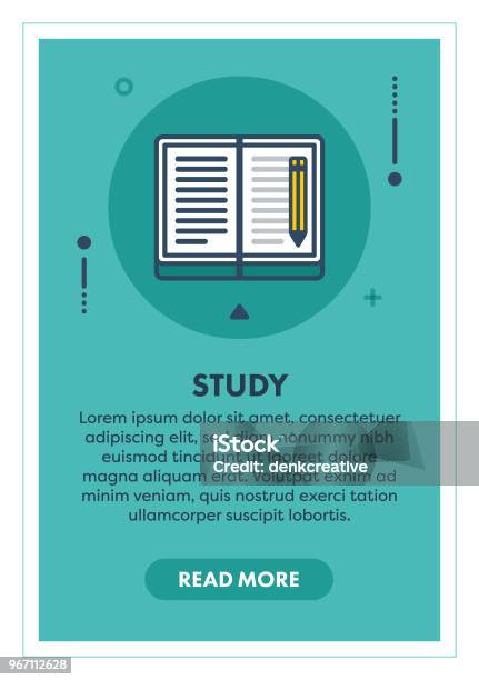 Study Guide Book Banner Study Concept Banner Stock Illustration - Download Image Now - Book ...