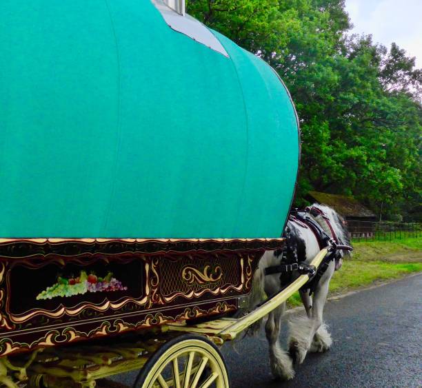 Gypsy Caravan Gypsy Wagon in the UK irish travellers photos stock pictures, royalty-free photos & images
