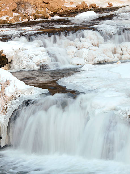 Waterfall in Winter stock photo