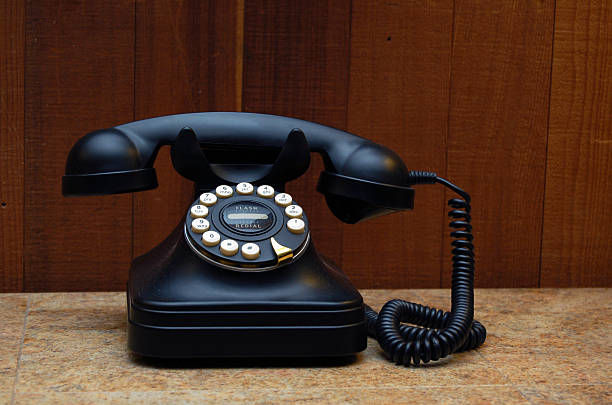 vintage telephone stock photo