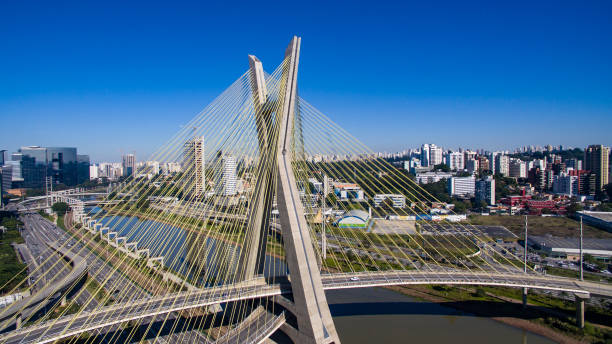 Cable-stayed bridge in the world Cable-stayed bridge in the world, Sao Paulo Brazil, South America cable stayed bridge stock pictures, royalty-free photos & images