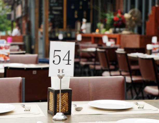 14 number sign number on cafe table
