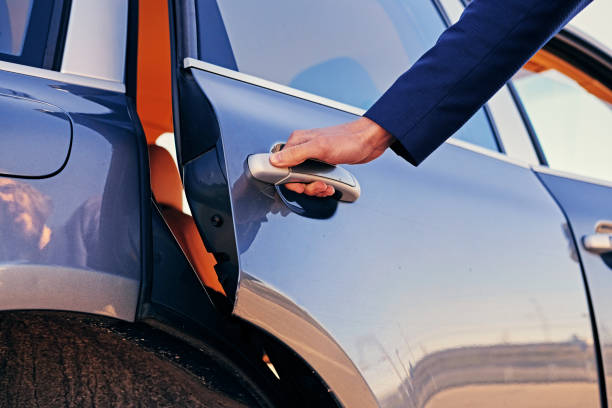 istock Man wants to open a gasoline tank. 967126532
