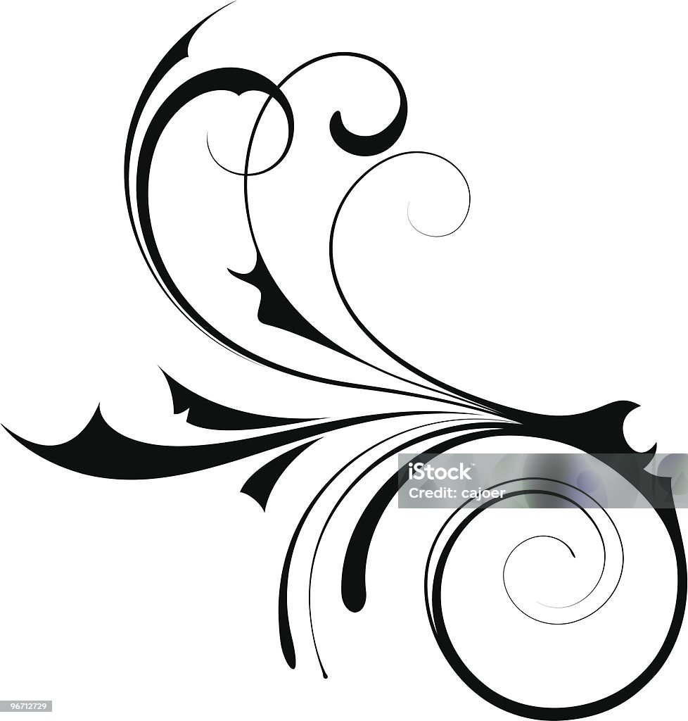Swirly flor - arte vectorial de Acurrucado libre de derechos